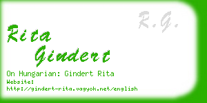 rita gindert business card